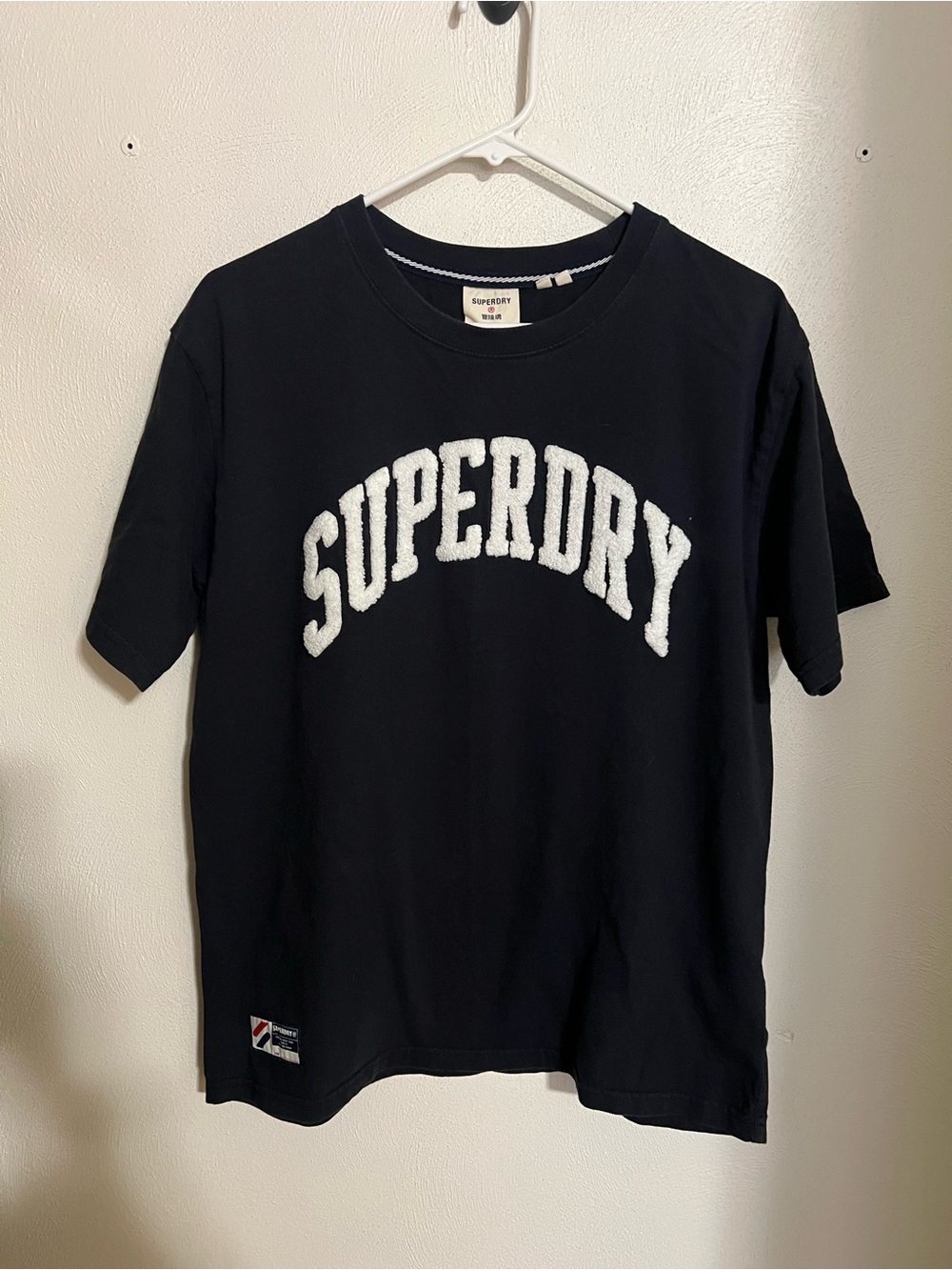 SUPERDRY Classic Varsity Arch Mono Casual T Shirt Navy Blue White Boy's‎ Size L
